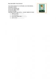 English Worksheet: America Cup 2019 True or False