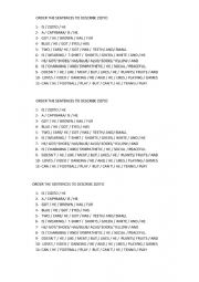 English Worksheet: America cup 2019 order the sentences