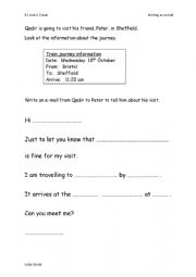 English Worksheet: Writing an email about the visit