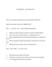 English Worksheet: unemployment