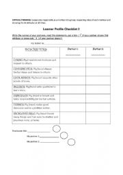 Learner Profile checklist (groups)