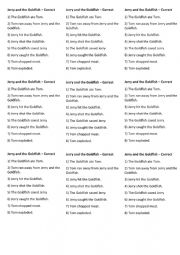 English Worksheet: Jerry and the Goldfish