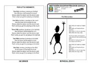 English Worksheet: FIVE LITTLE MONKEYS