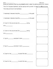 English Worksheet: Creative writing and speech