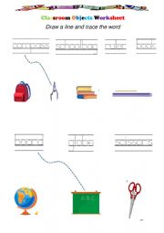 Classroom objects worksheet P4