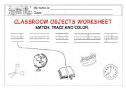 Classroom objects worksheet P5