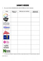 English Worksheet: Londons museums