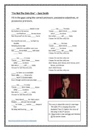 English Worksheet: Pronouns and possessive adjectives in the song 