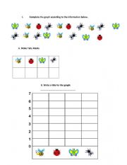 English Worksheet: graph according to the information below