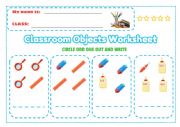 Classroom objects worksheet P6