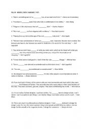 English Worksheet: Fashion quotes - NEVER, EVER, ALREADY, YET