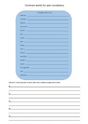English Worksheet: Common Word for Your Vocabulary - A