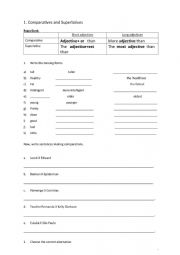 English Worksheet: COMPARATIVE AND SUPERLATIVE