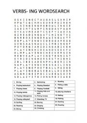 VERB _ING WORDSEARCH