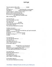 English Worksheet: Let it go song activity