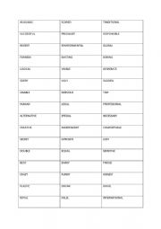 English Worksheet: ADJECTIVES - game