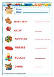 Toys worksheet P3