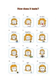 English Worksheet: HOW DOES IT TASTE?