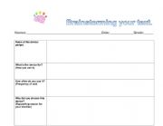 English Worksheet: Brainstorming a text about a technological device