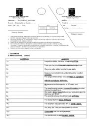 English Worksheet: Midterm Maritime English exam