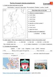 English Worksheet: The City of Liverpool