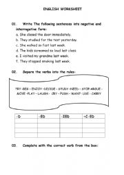 Simple Past with regular verbs