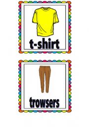 English Worksheet: Clothes flashcards 1