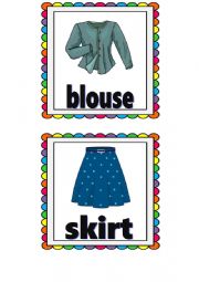 English Worksheet: clothes flashcards 2