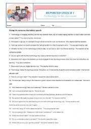 English Worksheet: Reported Speech - Statements, questions and imperatives