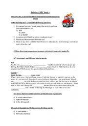 English Worksheet: Driving BB6 min listening