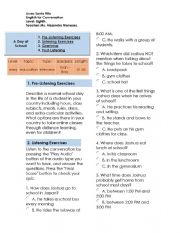 English Worksheet: a day at the school