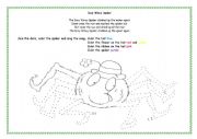 English Worksheet: Coloring Activity - Incy Wincy Spider