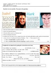 English Worksheet: simple present vs present continuous