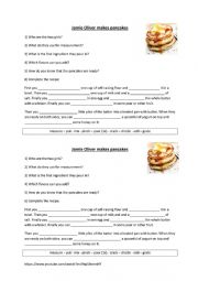 English Worksheet: Jamie Oliver - Pancakes