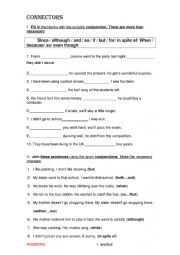 English Worksheet: Connectors