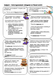 English Worksheet: Subject-Verb Agreement