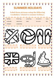 English Worksheet: SUMMER HOLIDAYS