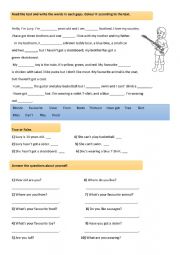 English Worksheet: Reading Comprehension