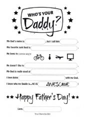 English Worksheet: Fathers Day