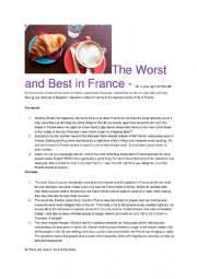 English Worksheet: The worst and best of France