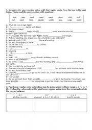 English Worksheet: regular verbs sounds