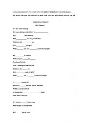 English Worksheet: wonderful tonight