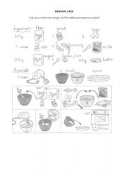 English Worksheet: Banana recipe