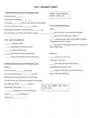 English Worksheet: Listening activity song: Stay-Rihanna