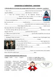 English Worksheet: comparison of adjectives - exercises