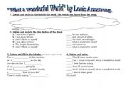 What a wonderful world by Louis Armstrong