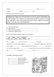 English Worksheet: English test