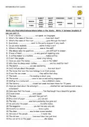 English Worksheet: Relative Pronouns