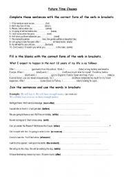 English Worksheet: Fuure Time Clauses