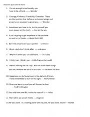 English Worksheet: theme using readalouds  